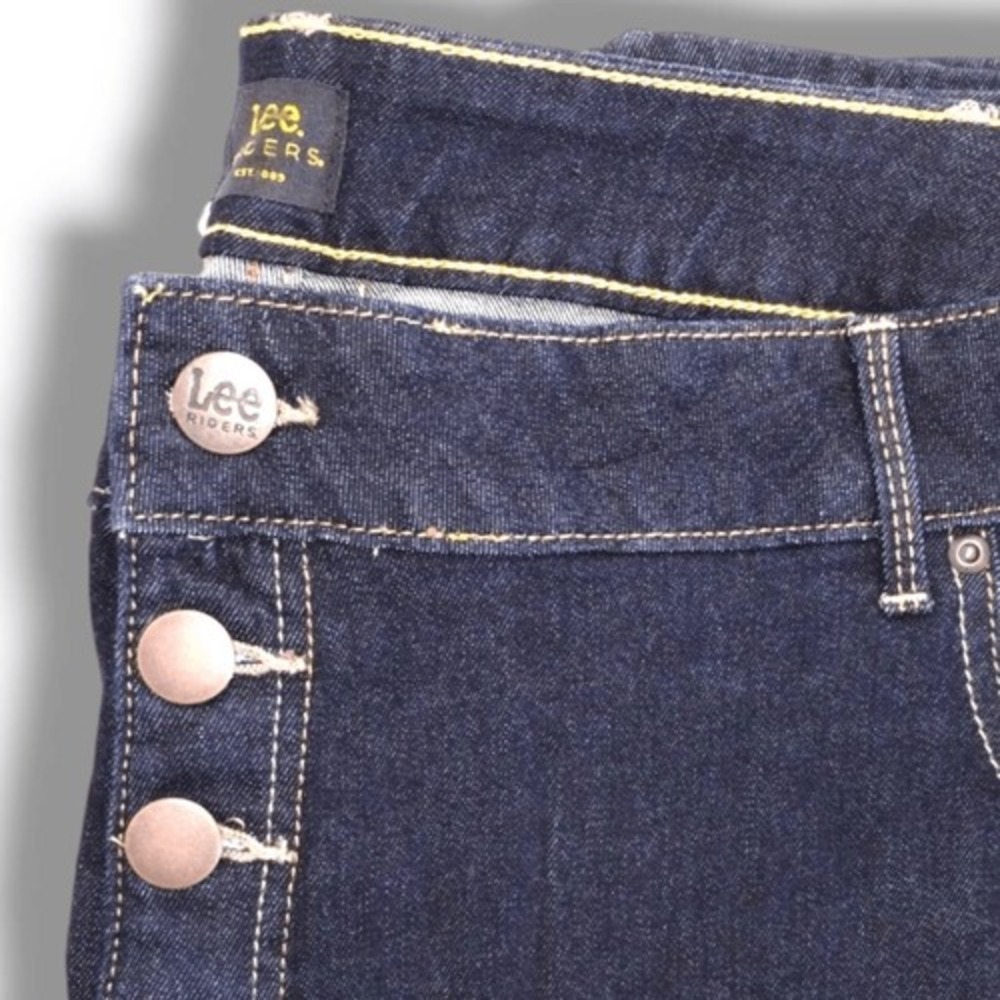 Lee Riders Womens Jean Sz 26W Straight Leg 5 Button Front Dark Classic Western
